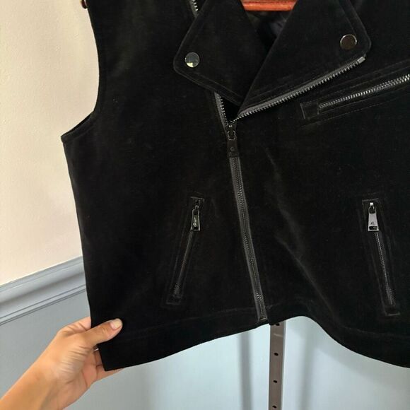 Lauren Ralph Lauren Velour Velvet Zip Front Vest Size Large - Picture 3 of 4